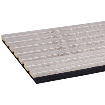 Lattenwand Decowall Acoustic grijs 260x30cm,2 stuks (1.56m2)