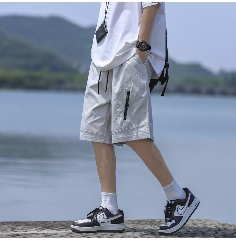 deersweeti - Effen cargoshorts met trekkoordtaille