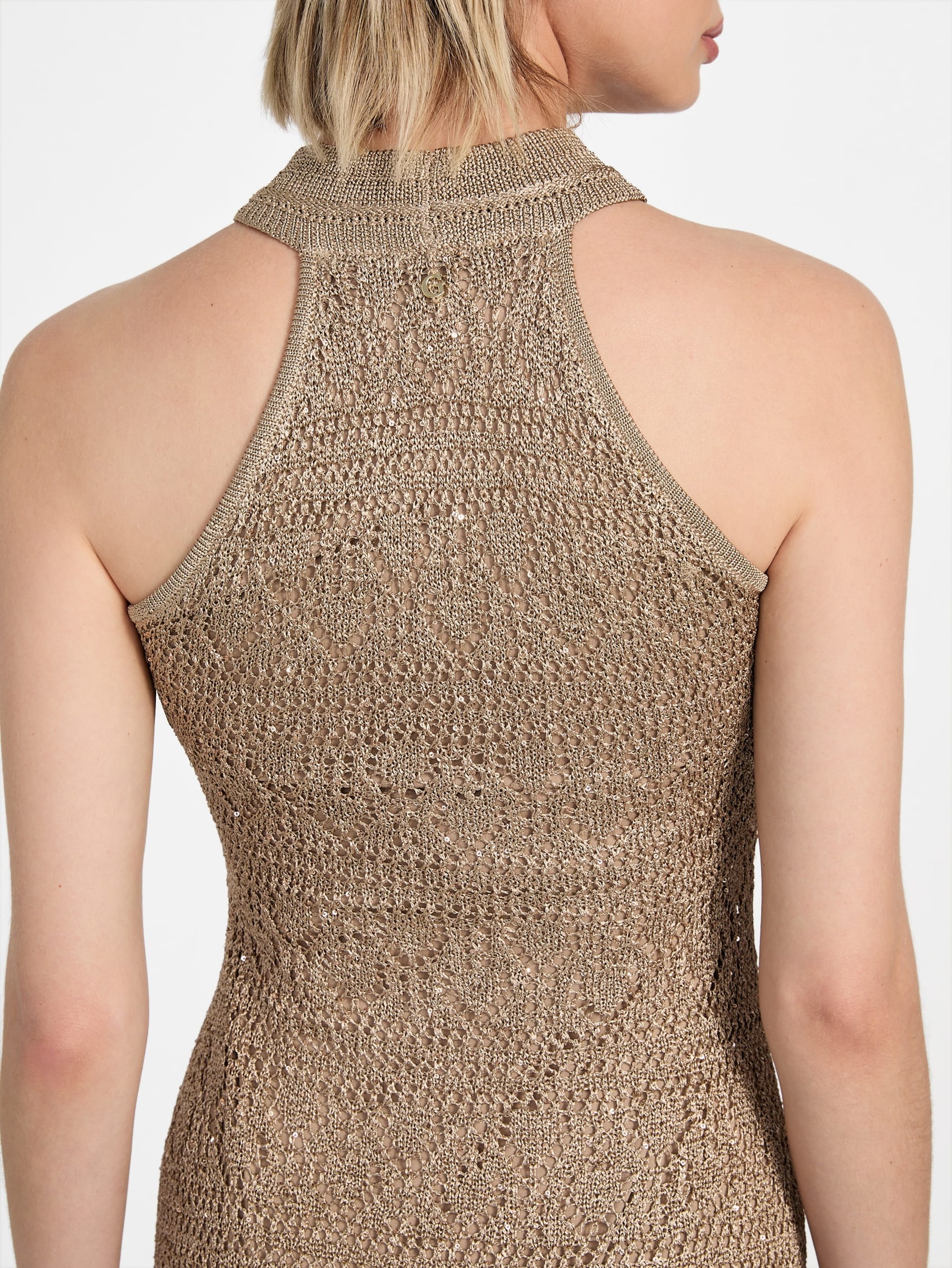 Vestido longo Cynthia com decote em forma de fechadura