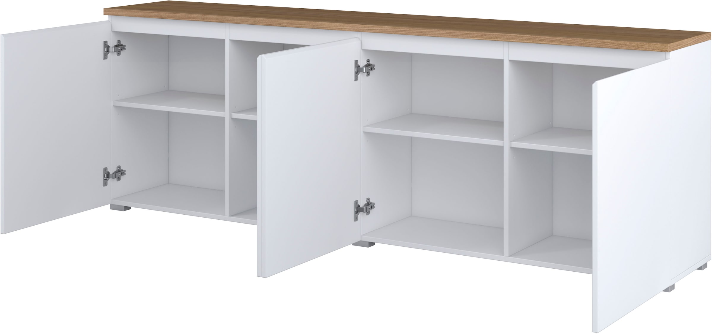 INOSIGN Sideboard »Modo, Breite 200 cm, moderne grifflose Kommode 4Türen« Anrichte mit viel Stauraum, Einlegeböden verstellbar