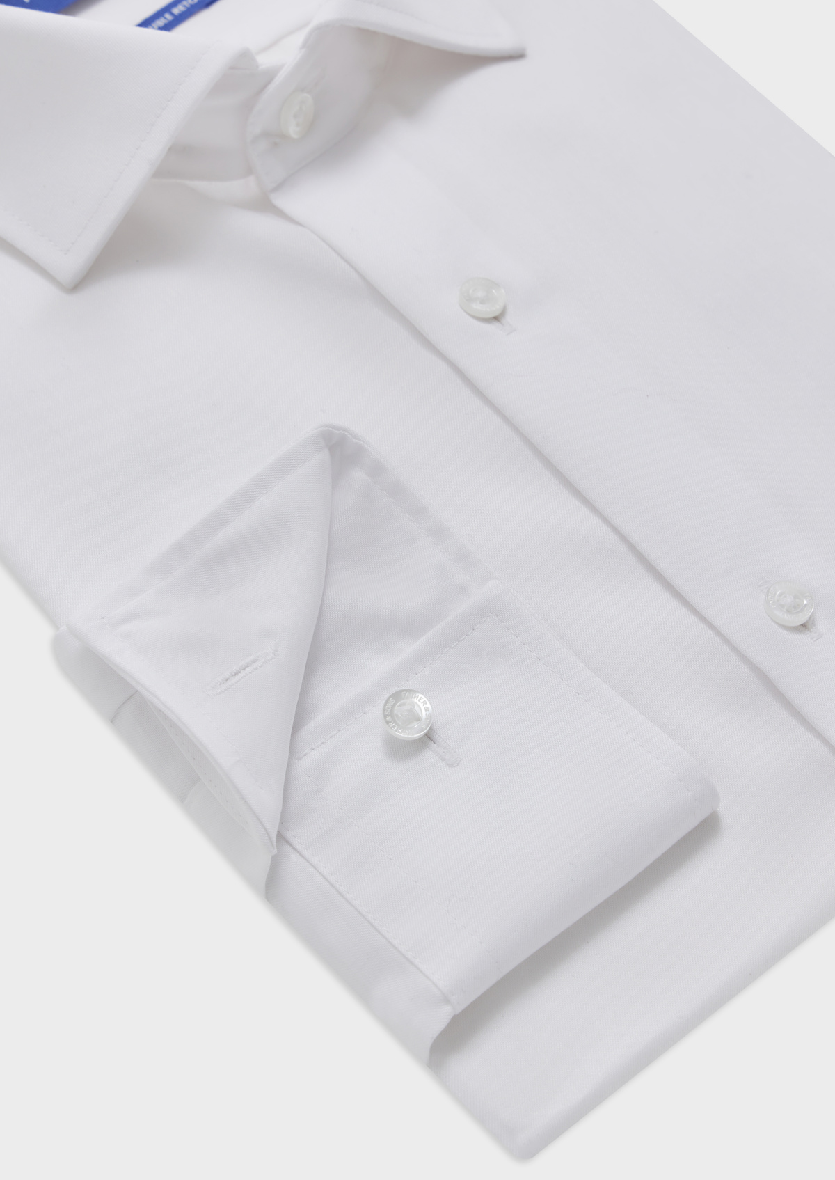 Chemise habillée non-iron Regular en popeline de coton uni blanc