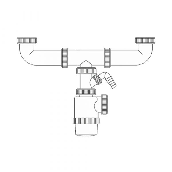 Mirtak Sifão Duplo Garrafa Extensivel com Tomada para Lava-louça - ELK01596