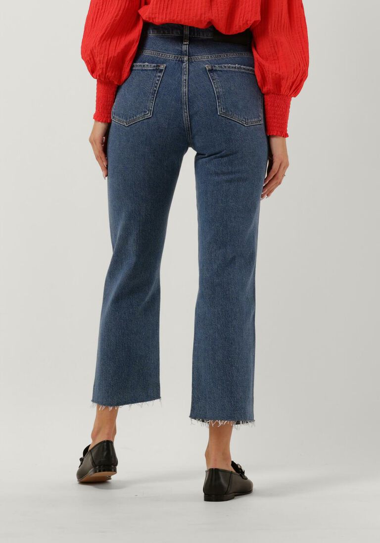 7 FOR ALL MANKIND blauwe 7 for all mankind straight leg jeans logan stovepipe blaze with raw cut hem