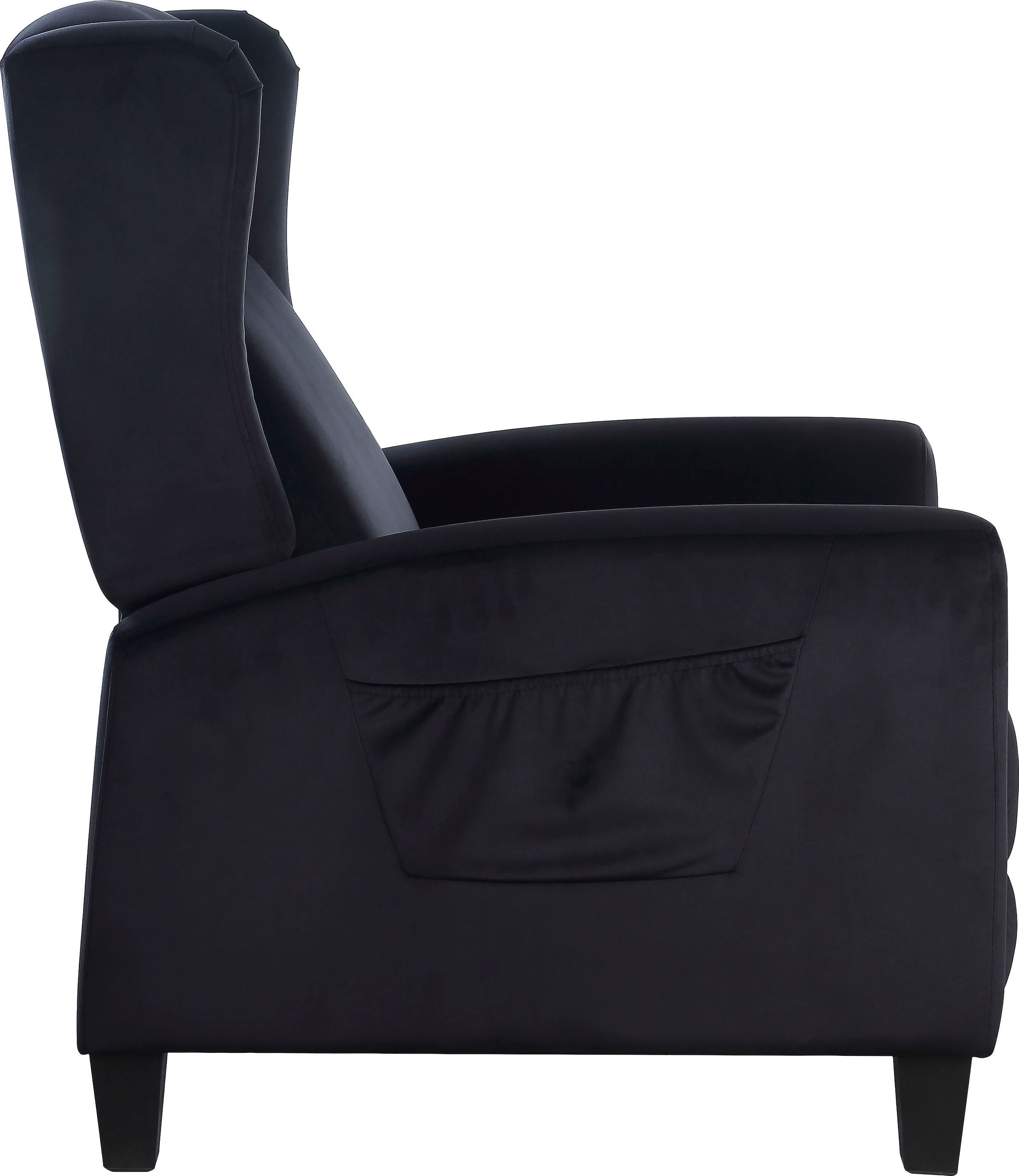 ATLANTIC home collection TV-Sessel »Timon« klassischer Ohrensessel mit Relaxfunktion und praktischer Seitentasche