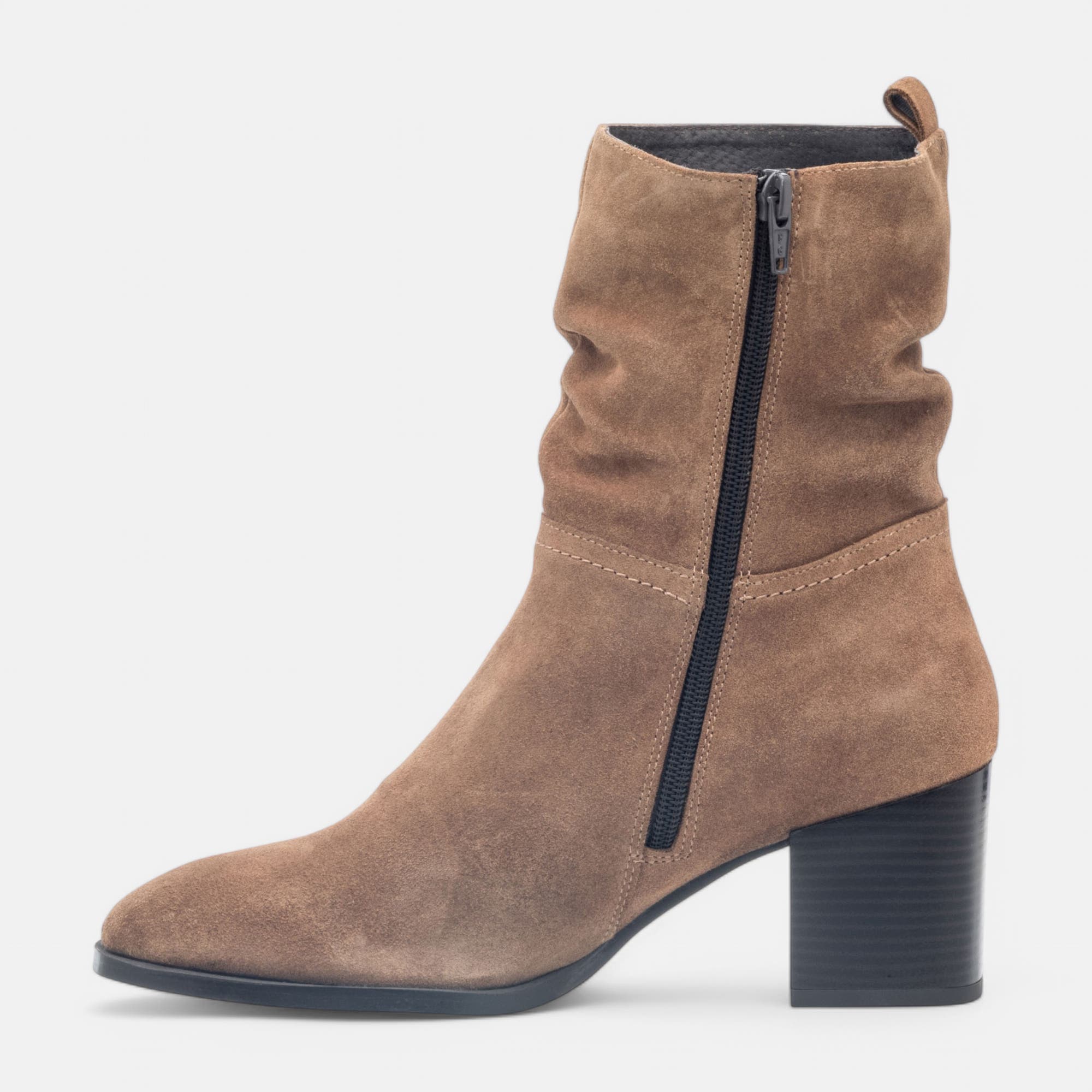 Bottines à talon Femme en cuir camel