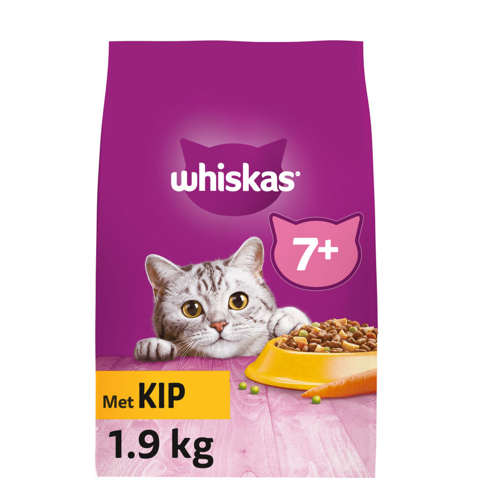 Whiskas 7  Senior Droge Brokjes - Kattenvoer - 1.9 Kilogram - kip