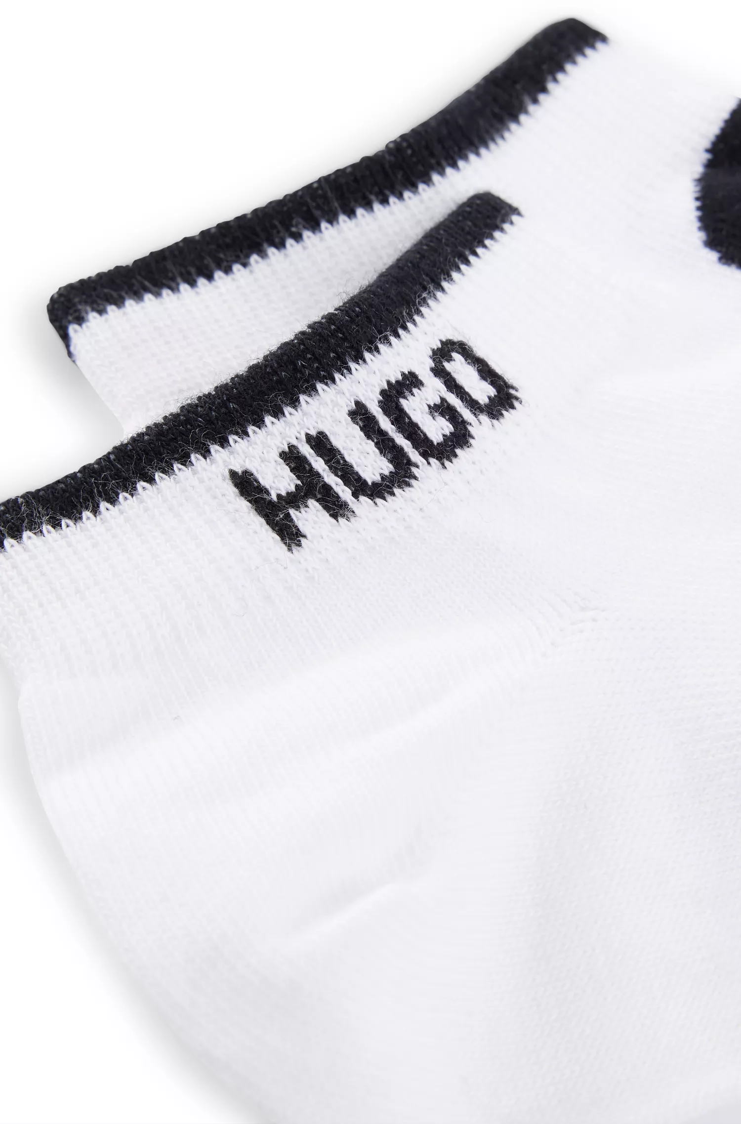 HUGO Vermelho - Pacote com duas meias de cano curto em mistura de algodão com logotipos.
