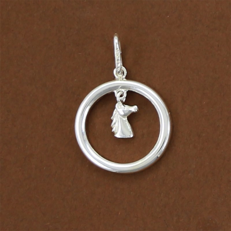 Pendentif tête de cheval qui bouge - Argent massif 925