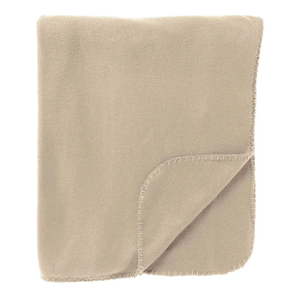 DEX - plaid 130x160 cm - fleece deken - zacht en dun - Semolina - beige