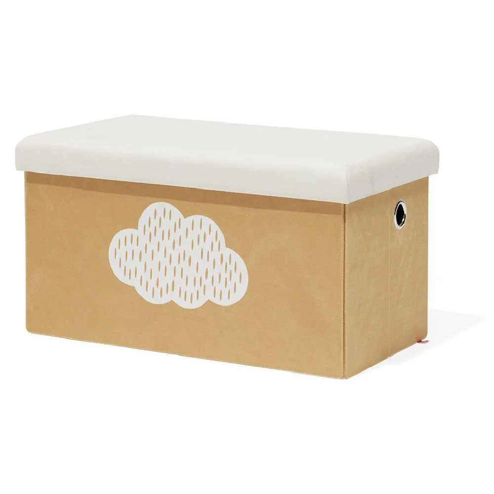 Banc coffre Clara nuage orange - L60xP32xH32 cm
