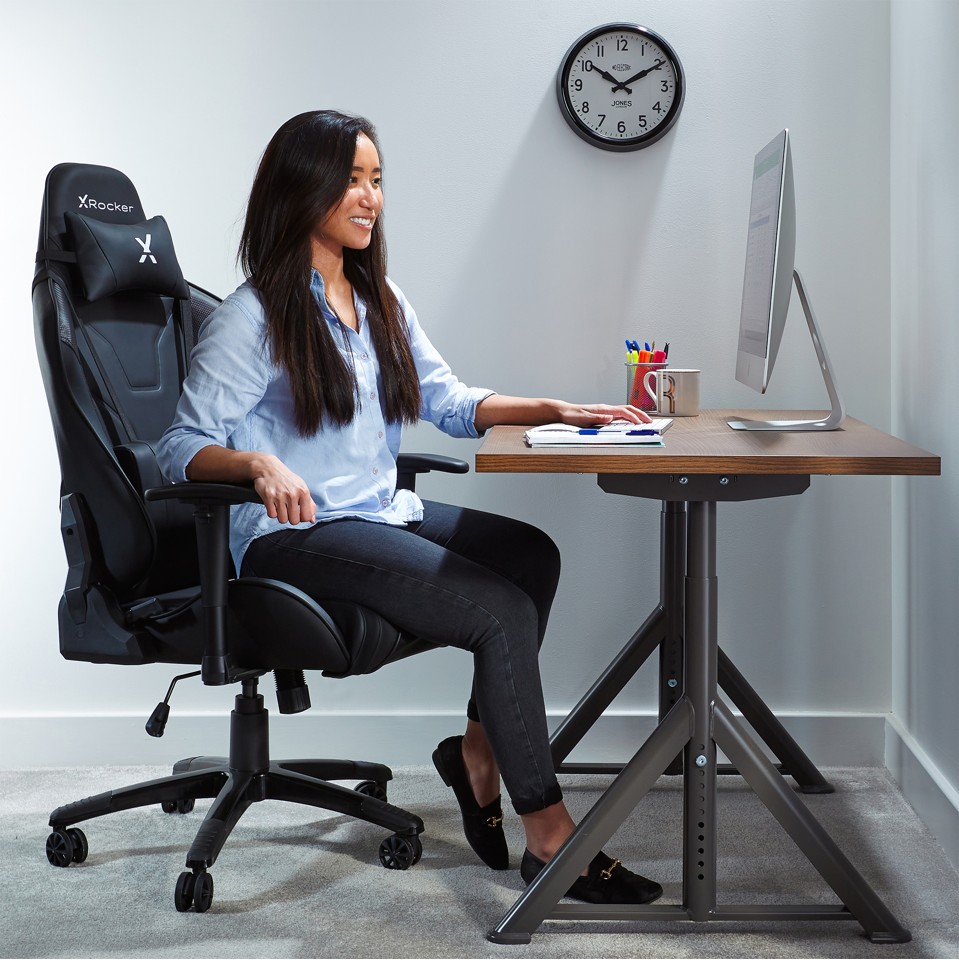 XROCKER AGILITY SPORT ESPORT PC OFFICE GAMING CHAIR - CARBON BLACK