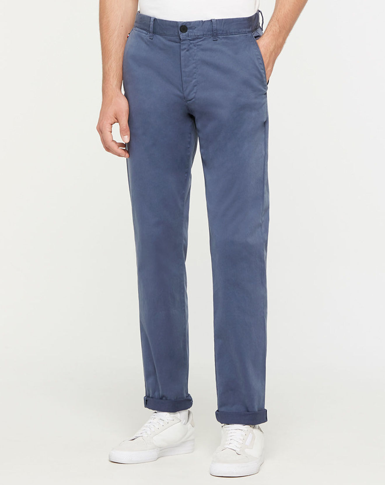 Tommy Hilfiger Pantalon chino ajusté Denton Flex Satin bleu