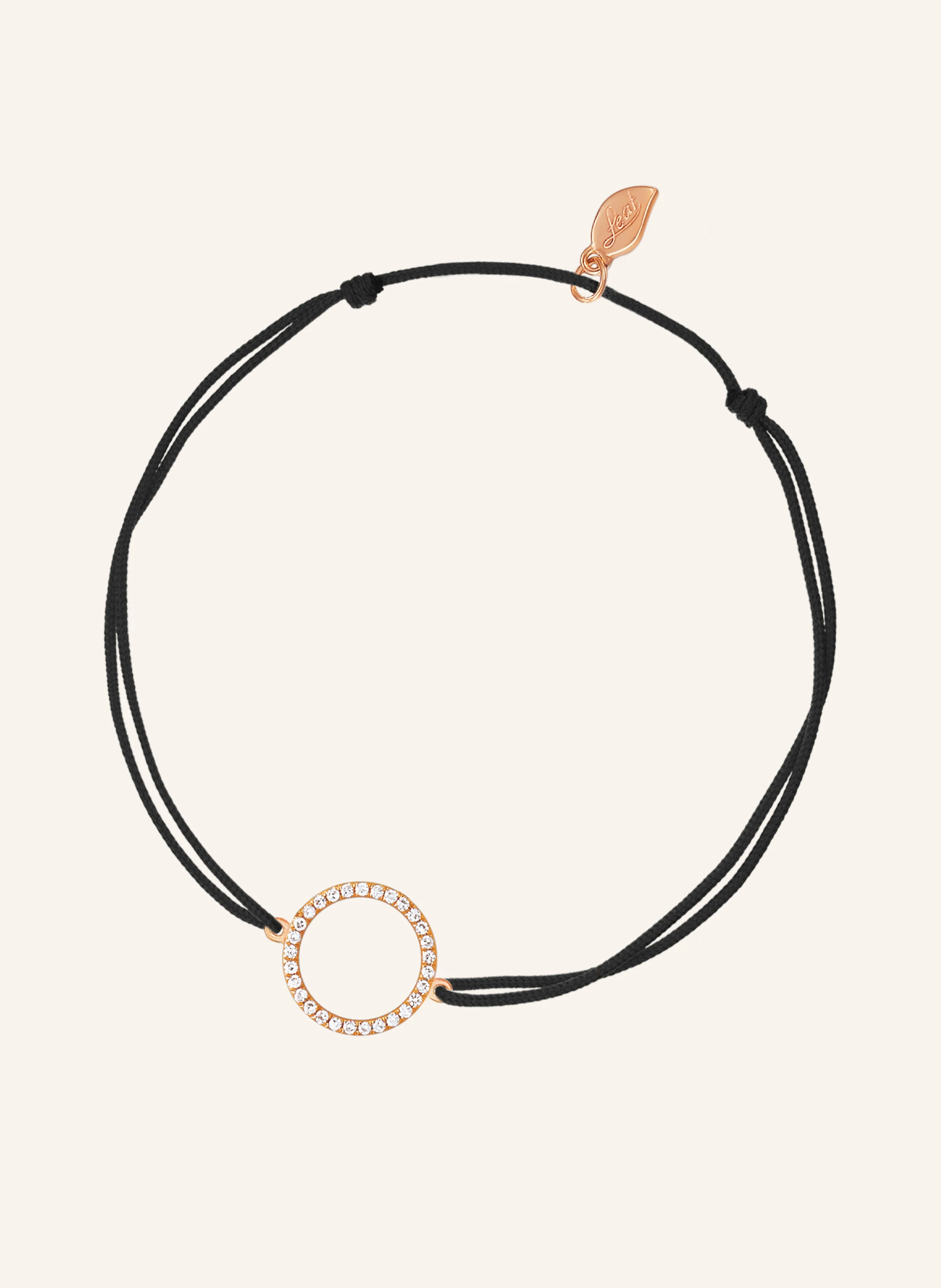 Leaf Freundschaftsarmband CIRCLE aus 18 Karat Roségold mit Diamanten