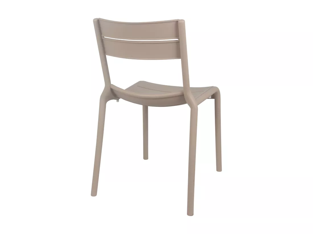 Lot de 4 chaises de terrasse en plastique beige