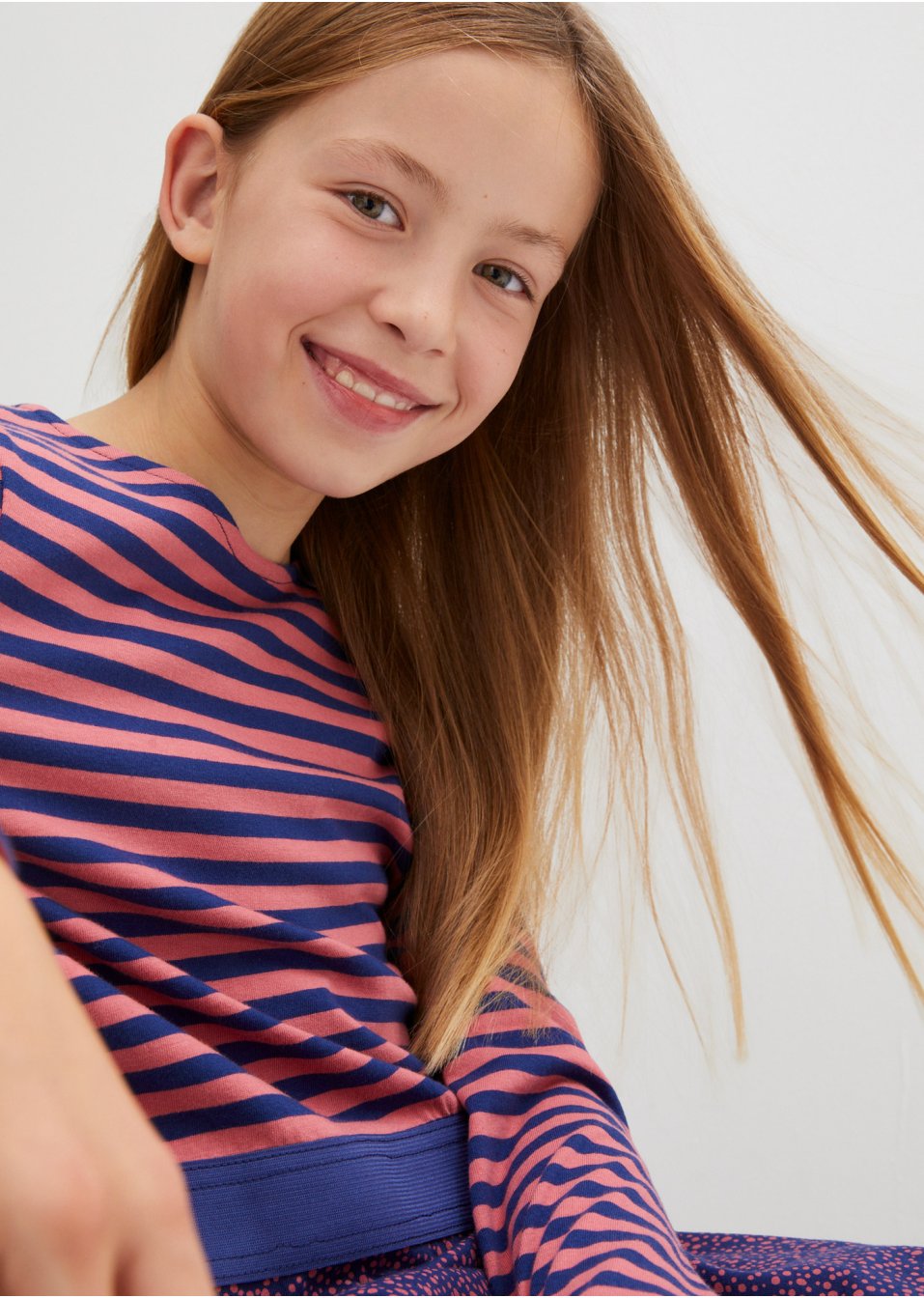 Robe fille à manches longues en jersey