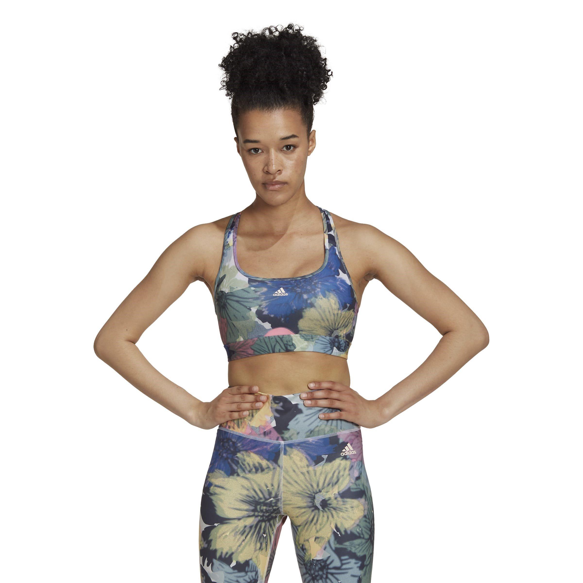 adidas Powerreact Training Medium Support Allover Print Bra Ld99