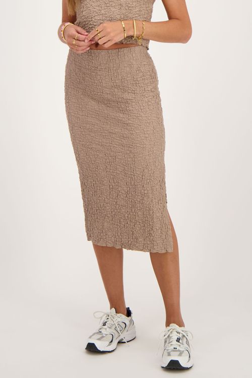 Taupe midi skirt bubble