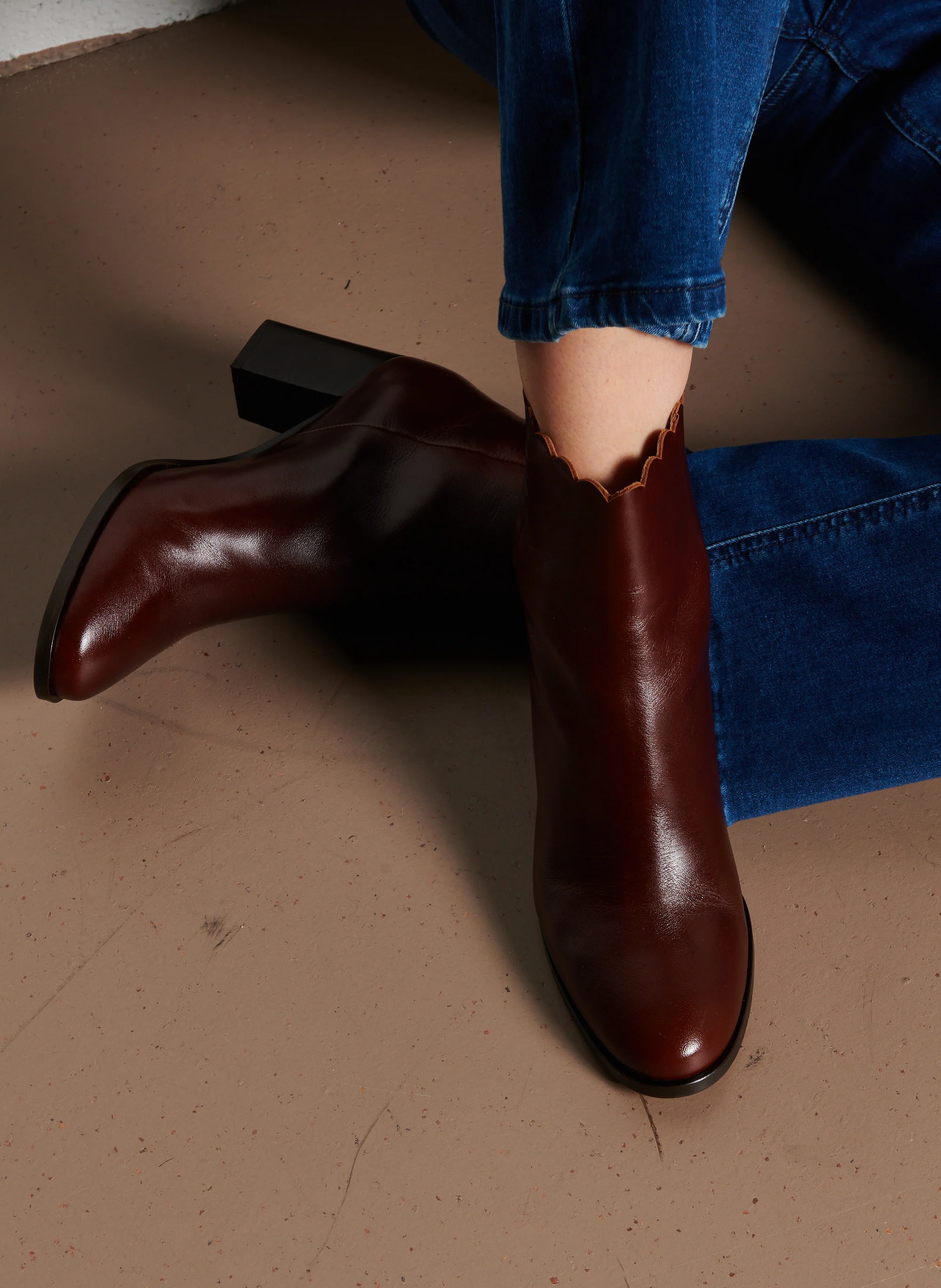 GISELLE - Bottines en cuir | Marron