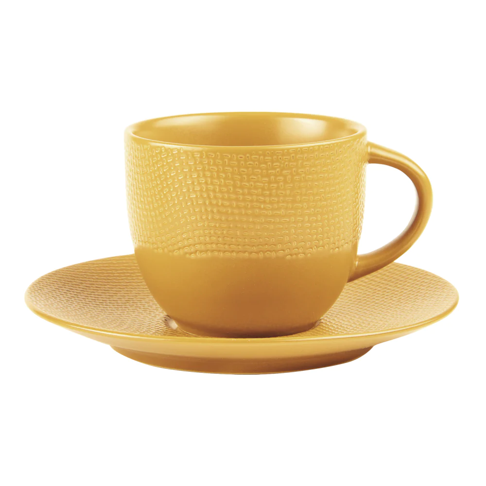 Tasse à thé et sous-tasse Vésuvio safran 22 cl (lot de 6) Table passio