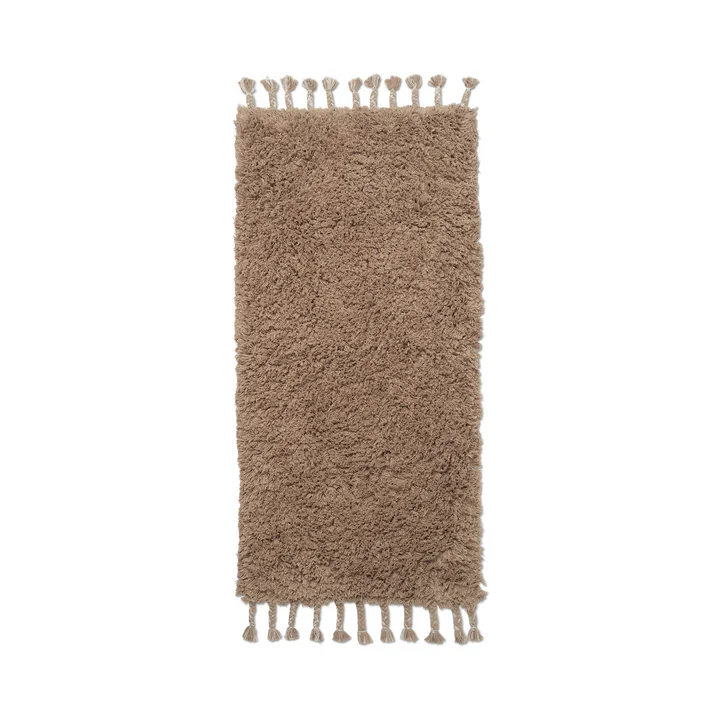 Ferm Living - Amass Hochflor Läufer, 70 x 140 cm, white pepper