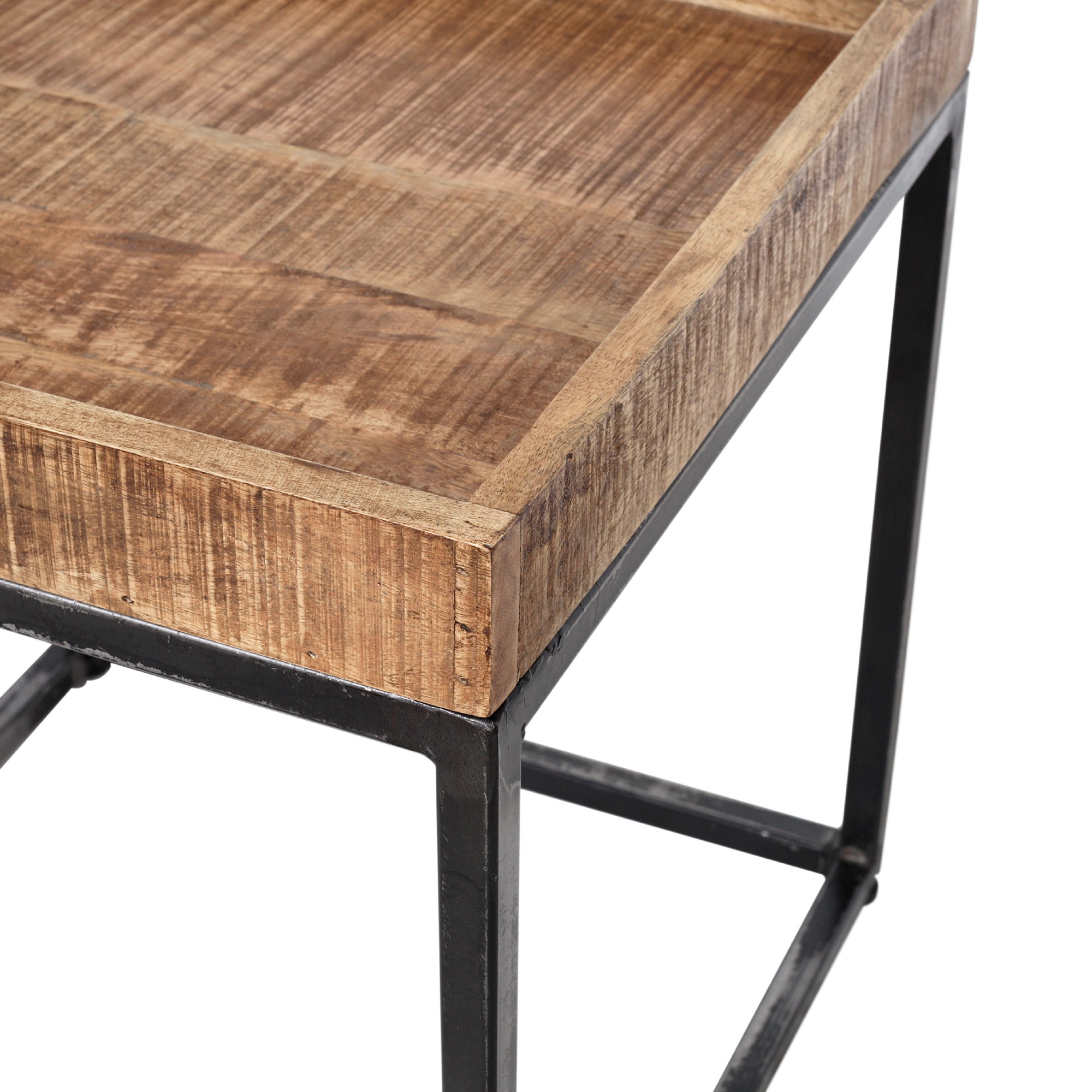 2er-Set Beistelltisch 'Cubert', aus Eisen und Holz von fischer's lagerhaus