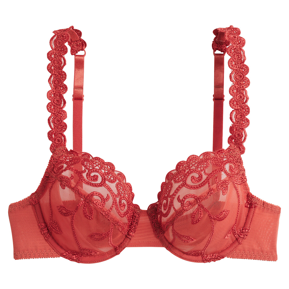 ANNE WEYBURN<br>Sutiã em tule bordado Lyssa em close-up
