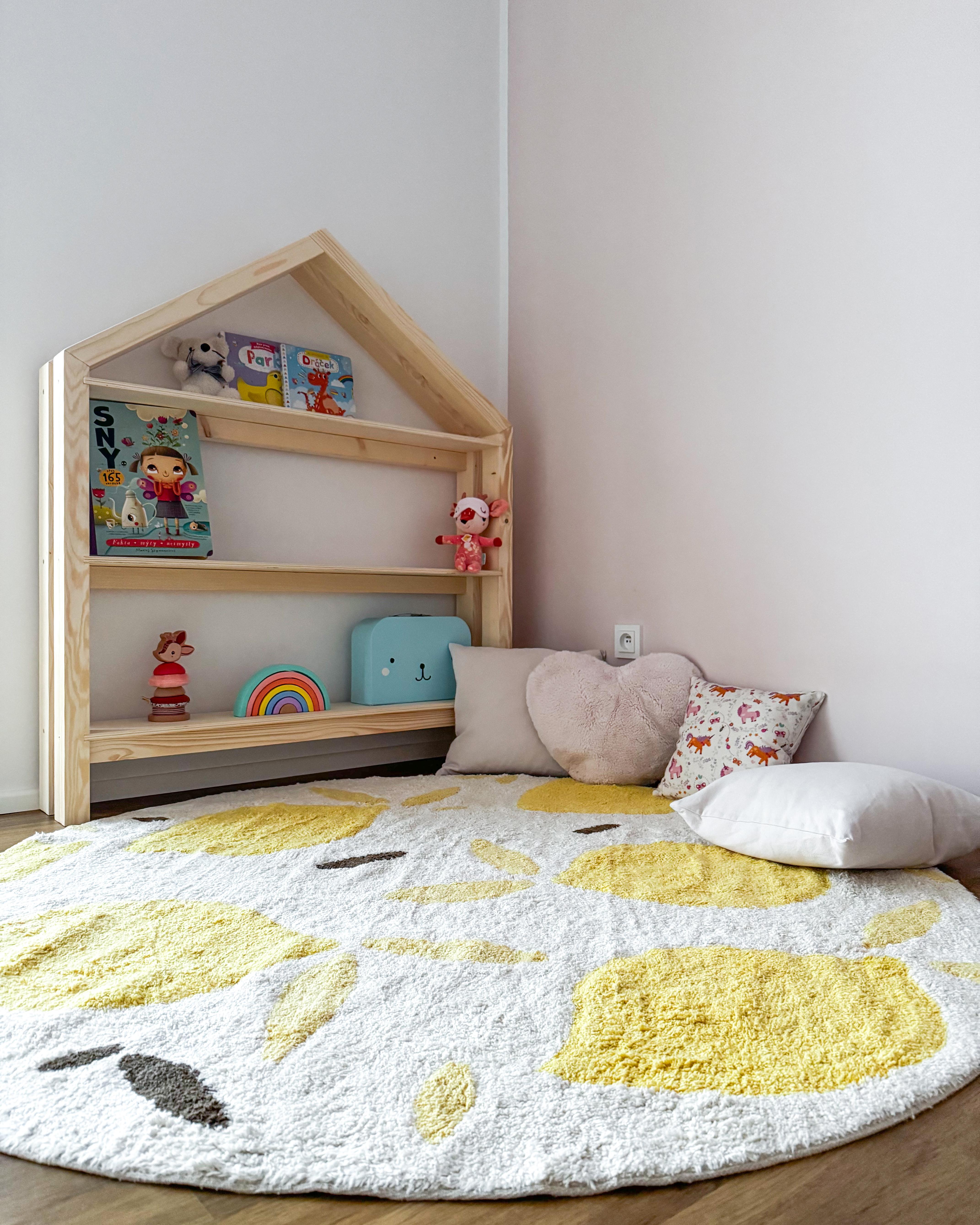 Kindervloerkleed MAWAND Beige ø 140 cm Katoen