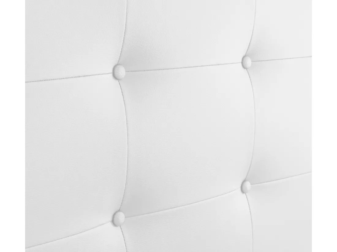 DHOME Tête de Lit en Similicuir Capitonnée 145x115cm avec Pieds Lit 135/140 - Blanc