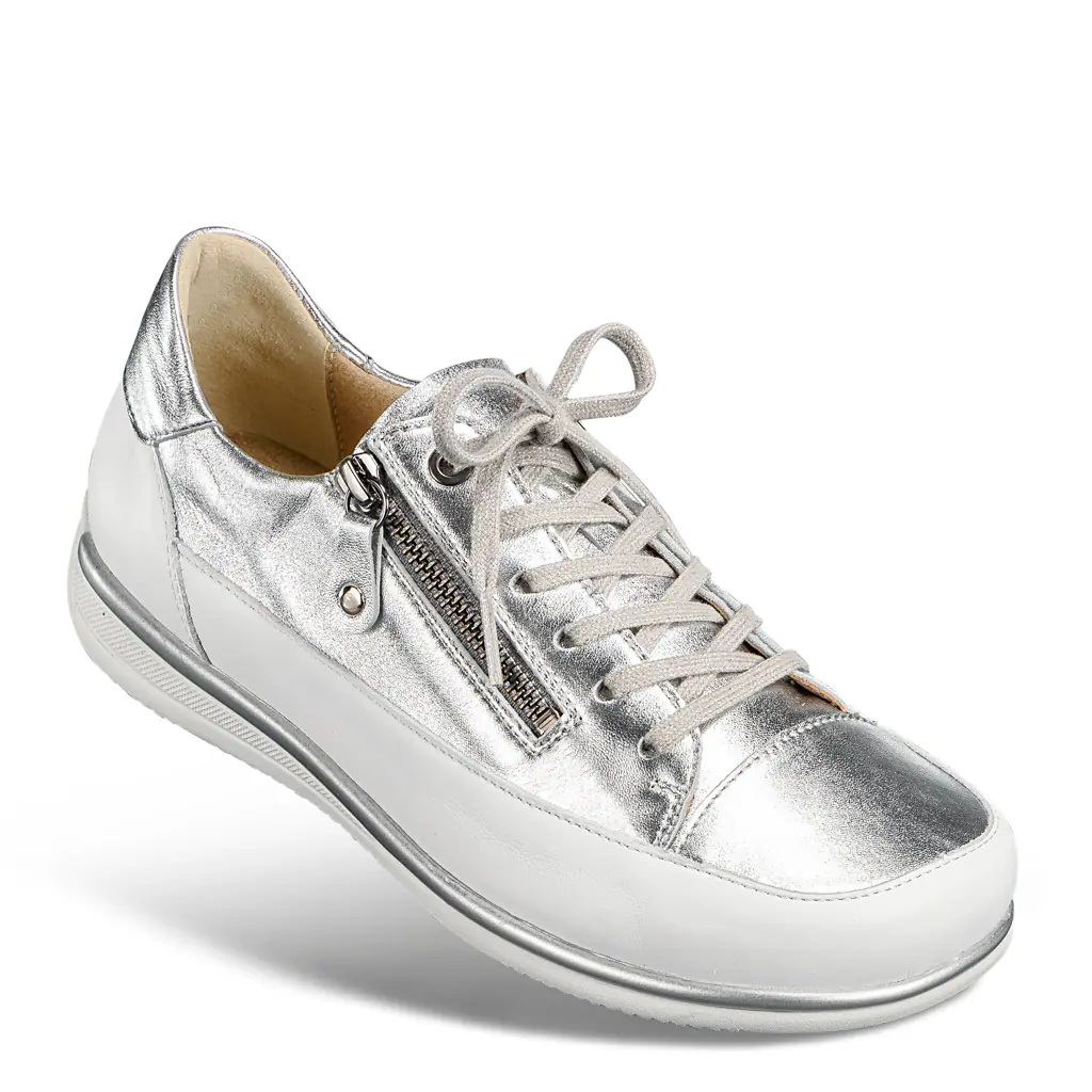 DAMEN - Schnürschuh LINA weiss-silber
