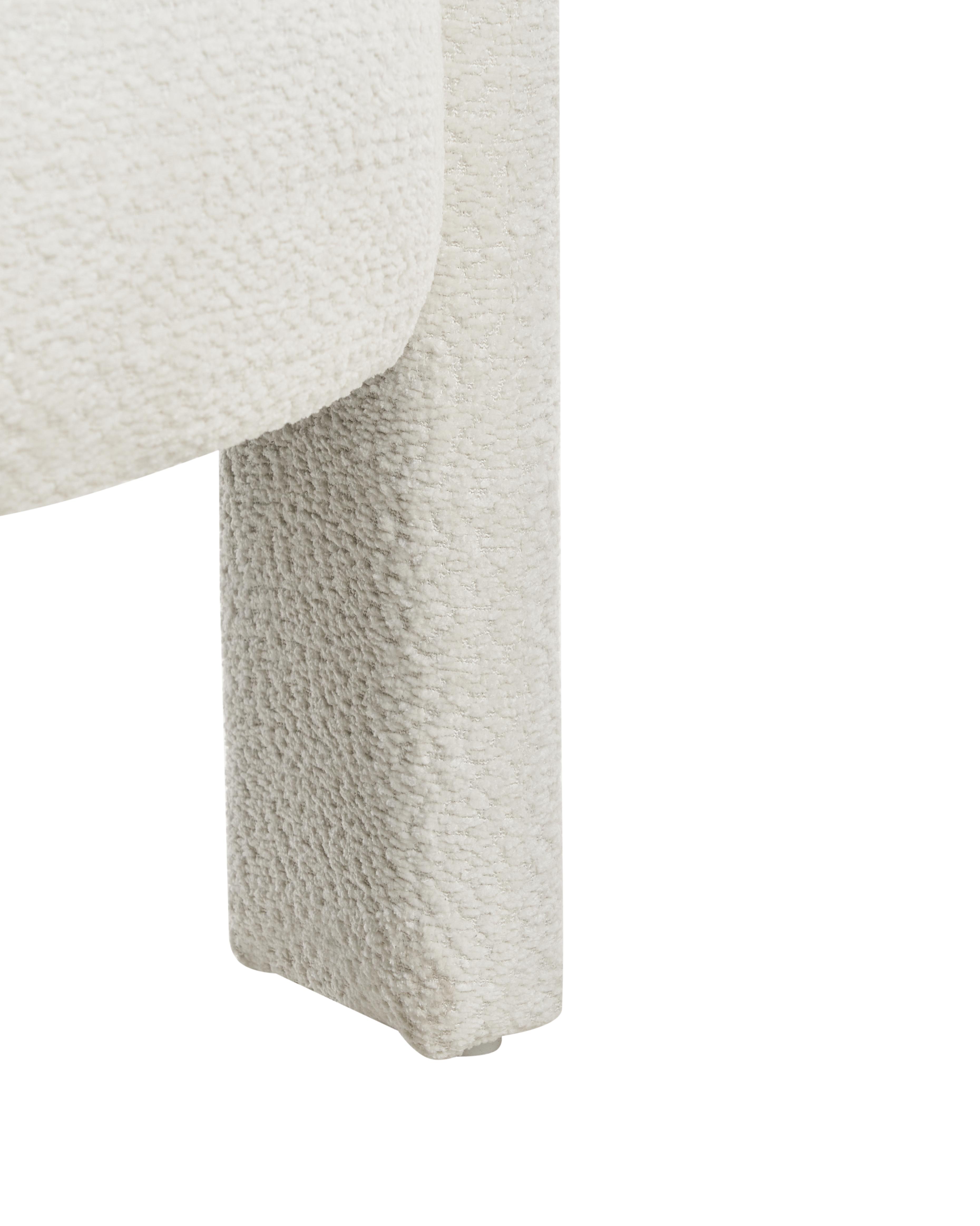 Fauteuil BUREA Chenille Gebroken wit