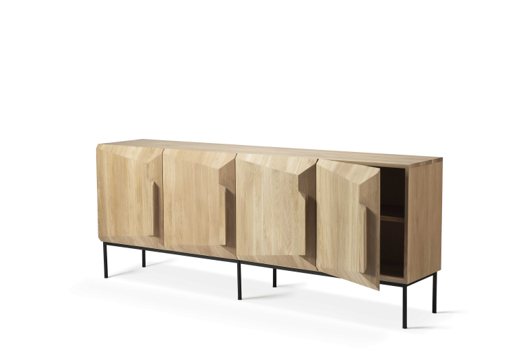 Ethnicraft Stairs dressoir 200x46 eiken zwart