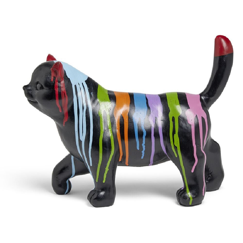 Chat décoratif H30cm plastique noir