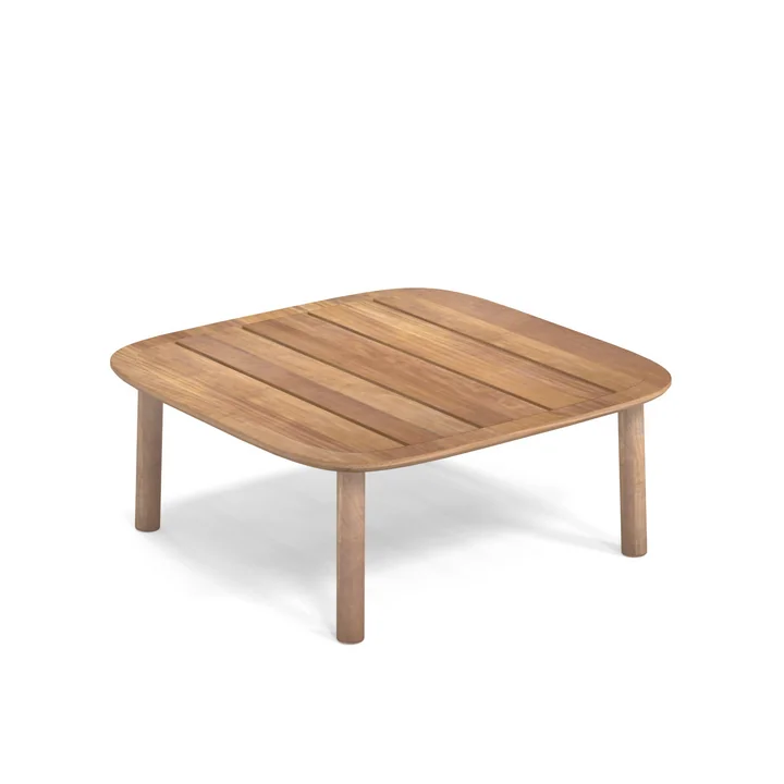 Emu - Twins Garten-Beistelltisch niedrig, Teak, 85 x 85 cm