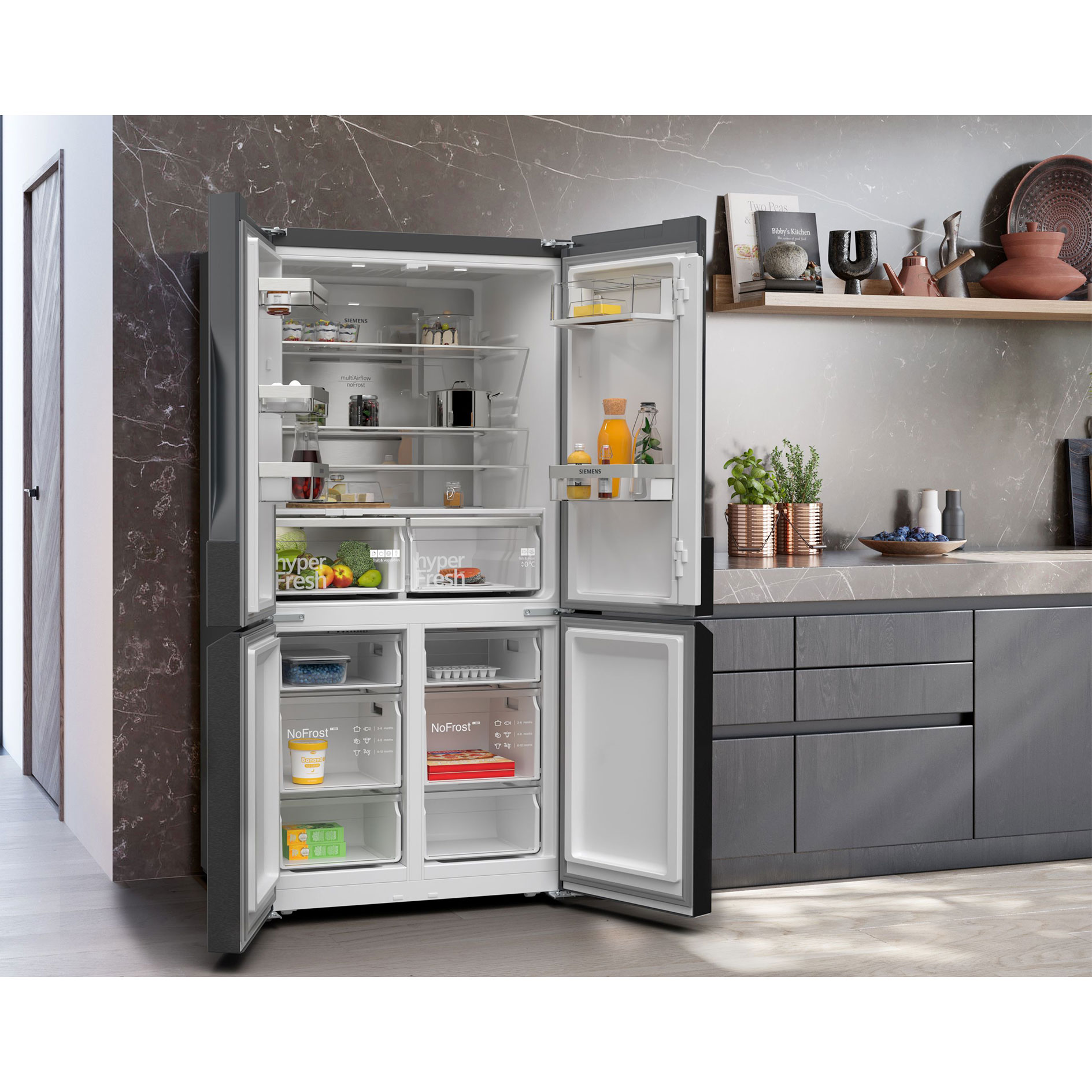 SIEMENS Kühl-/Gefrierkombination KF96NAXEA - blacksteel - E
