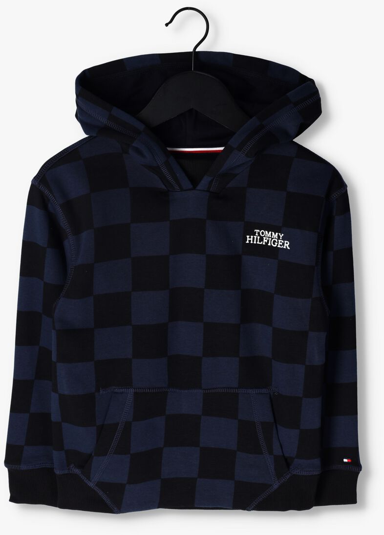 TOMMY HILFIGER blauwe tommy hilfiger sweater checker board hoodie