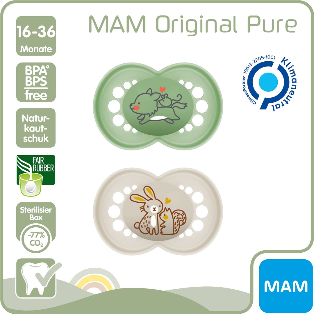 MAM Original Nuggi Kautschuk 16-36 Monate 2 Stk