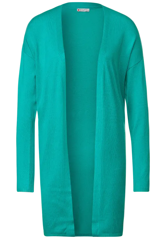 Langer Cardigan - dark cameo green