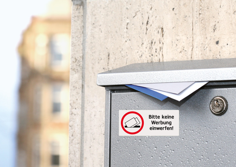 (3er Set) Vario Hinweis Etiketten Bitte keine Werbung einwerfen Sticker (5738)