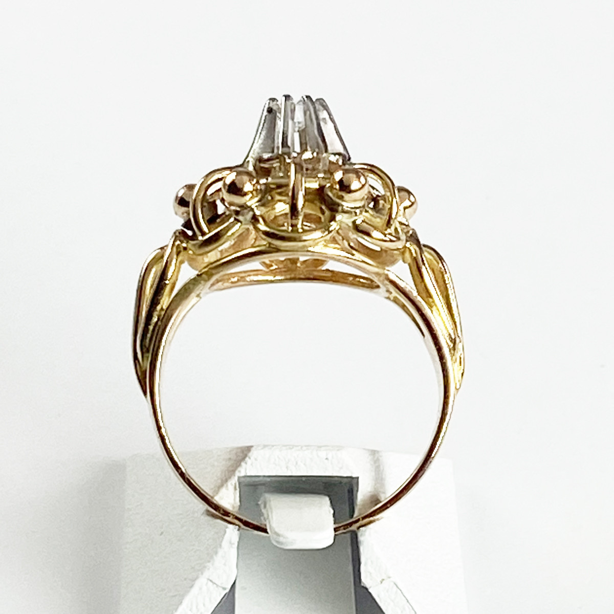 Bague d'occasion or 750 rose et blanc diamant
