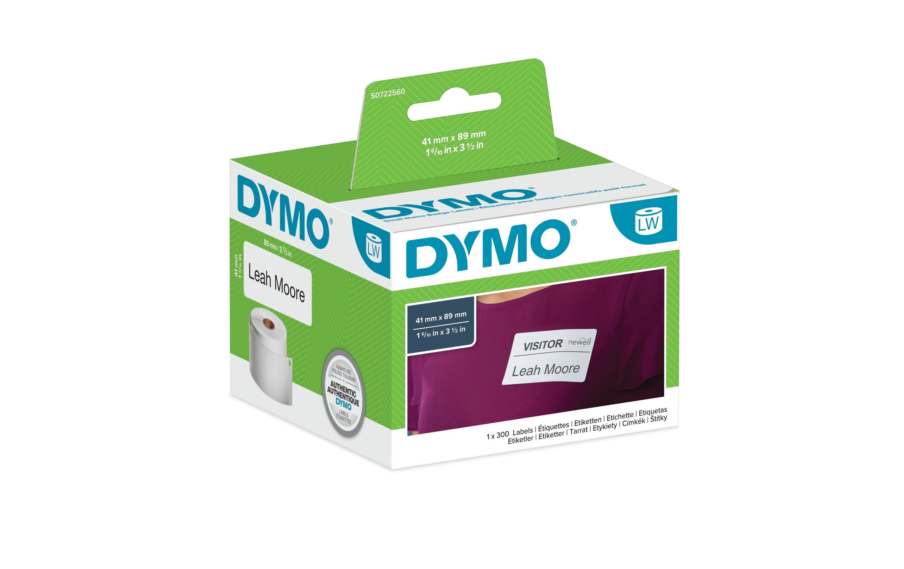 Etikettenrolle Thermo Direct 41 x 89 mm1 Rolle à 300 Etiketten, weiss, für alle LabelWriter