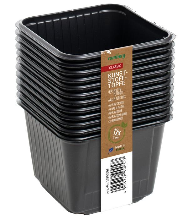 Romberg Anzucht-Plastiktöpfe, 9 cm, 12 Stk.
