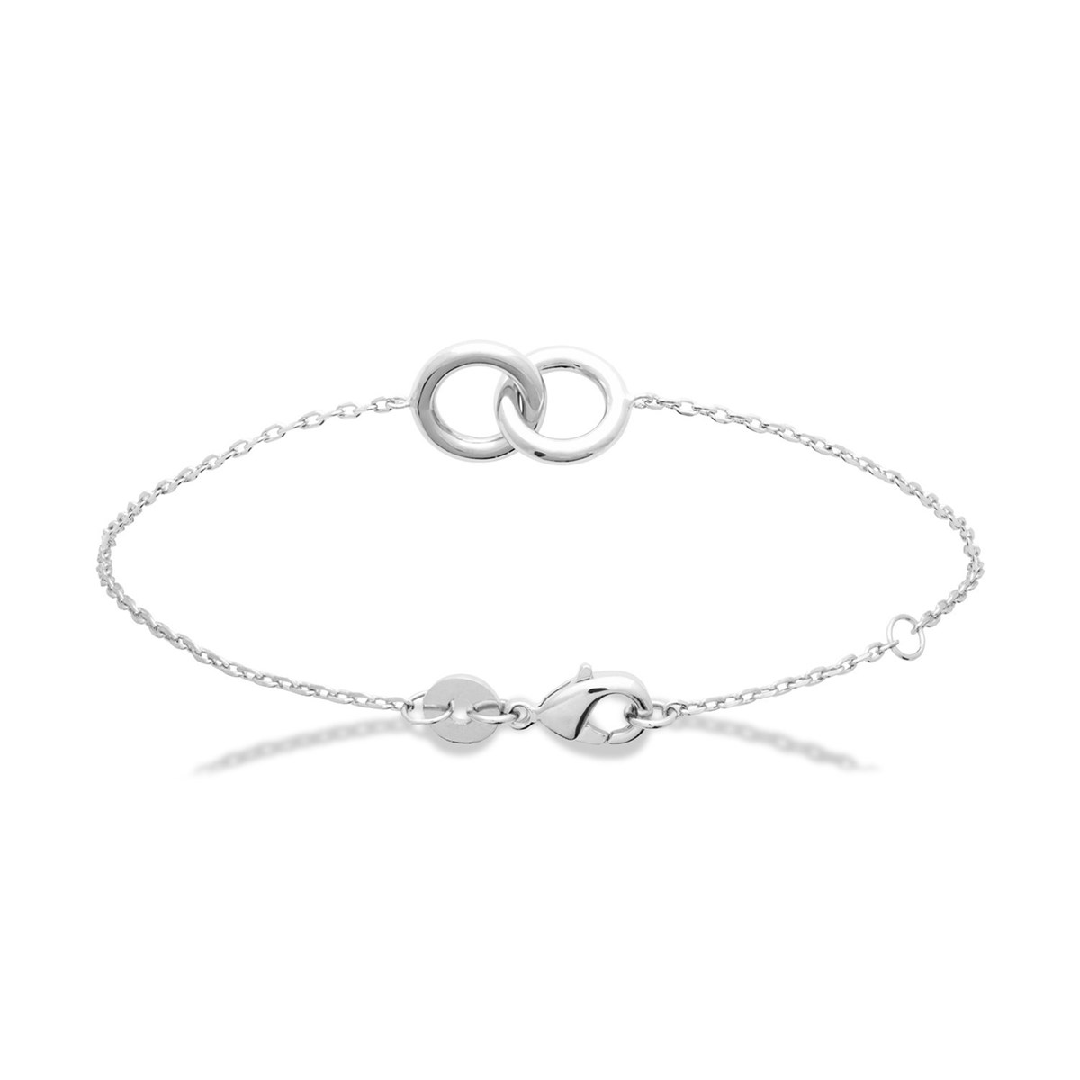 Bracelet Brillaxis anneaux entrelacés argent rhodié