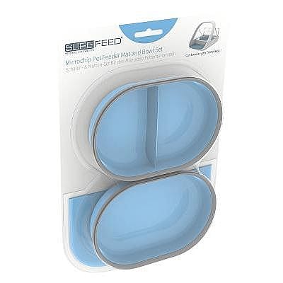 Surefeed Set Voerbakjes en Matje | Blauw | 11676.1