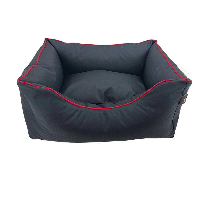 Cama para cães Leeby, impermeável e anti-pelos, na cor preta.