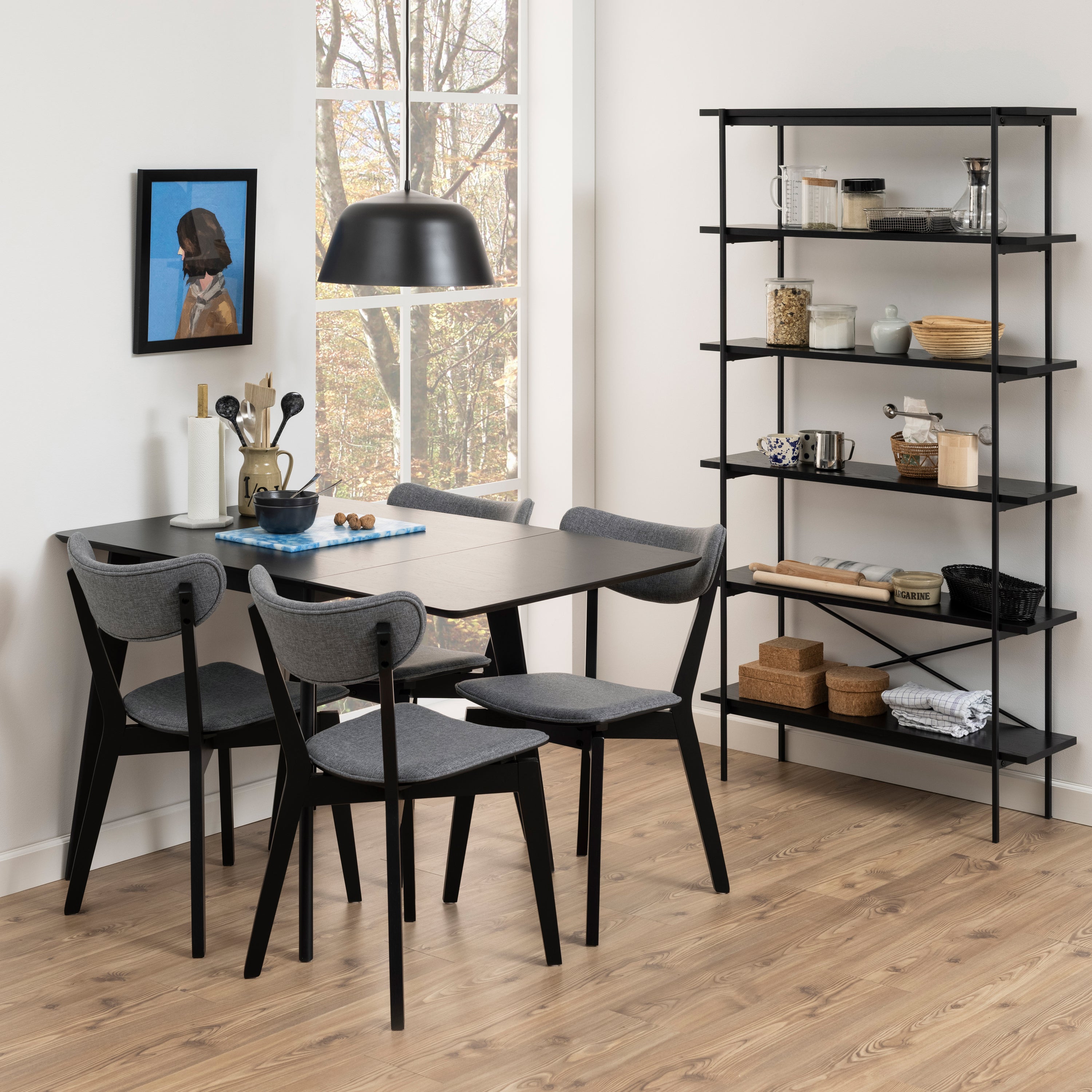 by fonQ basic Crow Eettafel Inklapbaar - 120 x 80 cm - Zwart
