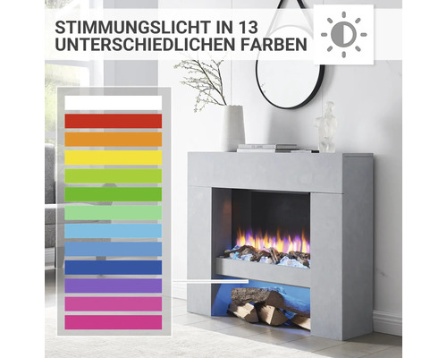 Elektrische haard Balderia Naran grijs 2000 watt incl. afstandsbediening