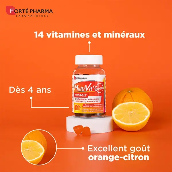 Forté Pharma Multivit' Énergie 60 gummies Multivitamines, Energie et Vitalité