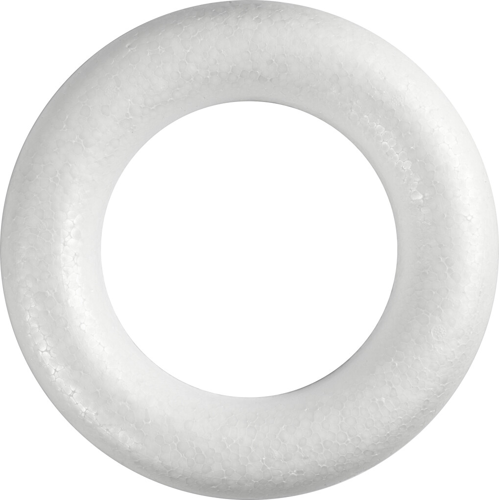 Ring Med Flad Bagside - Str. 30 CM - Tykkelse 40 MM - Hvid - 1 Stk