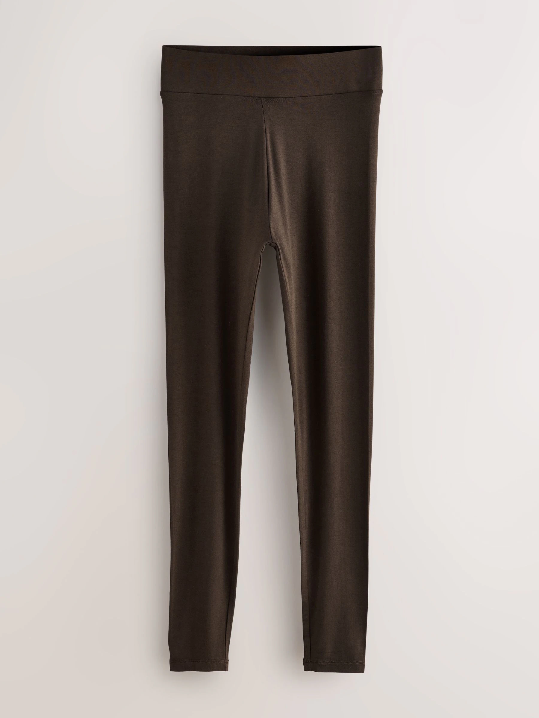 Bruin - Katoenen legging met hoge taille