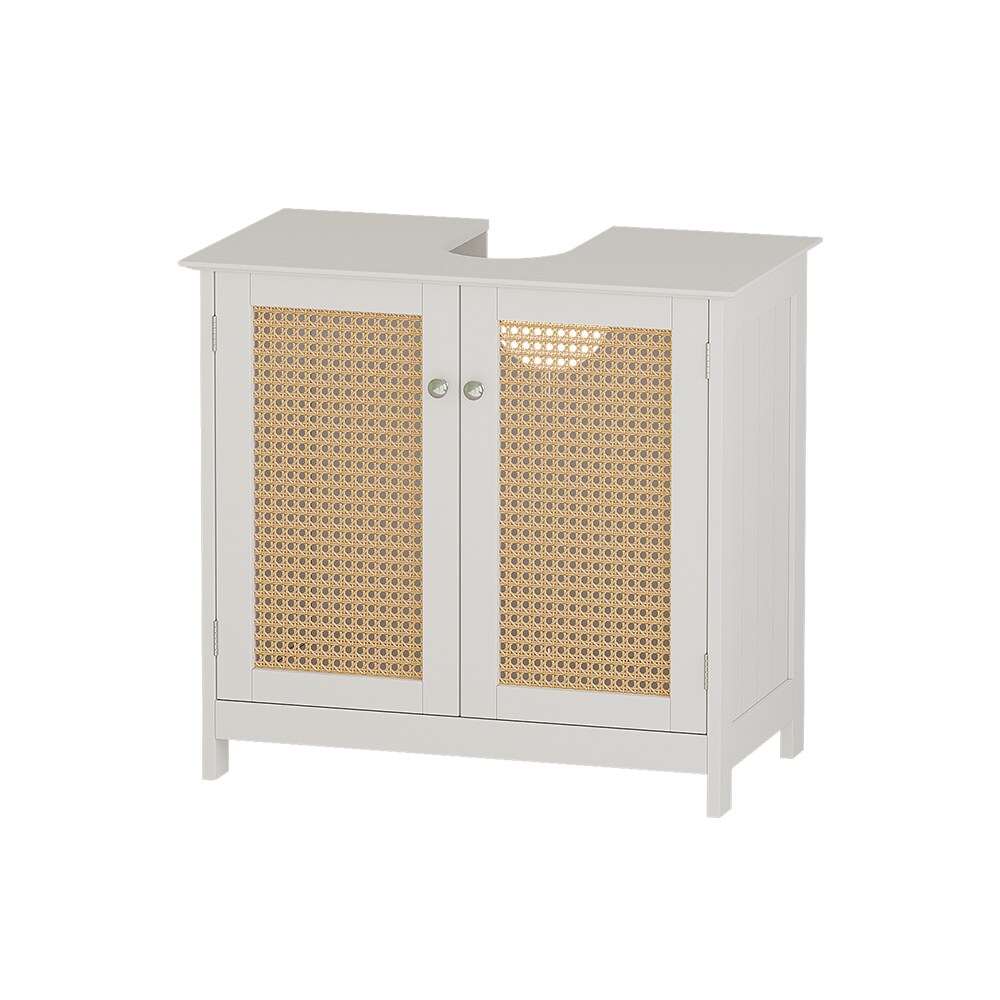 Vicco Waschtischunterschrank Rosario 60 x 58 cm, Weiß, 2 Türen, Badezimmer, modern